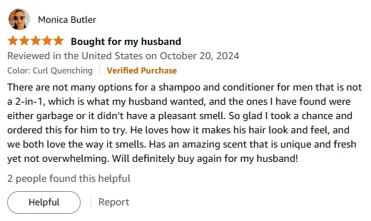 My Husband's Favorite Non 2-in-1 Men's Shampoo with Fresh Scent
