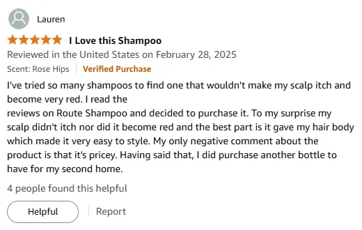 Route Shampoo Relieved My Scalp Itch and Added Volume