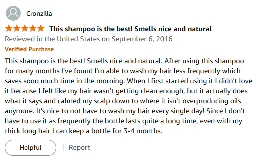 My Shampoo Journey: Natural Scent Reduces Hair Wash Days