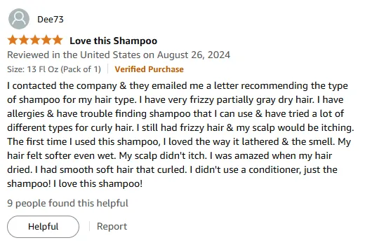 My Frizz-Free Shampoo for Smooth Curly Hair