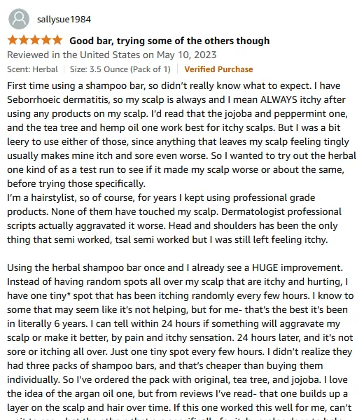 Herbal Shampoo Bar Stopped My Scalp Itch Instantly