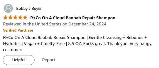 My R+Co Baobab Shampoo Revived Damaged Hair