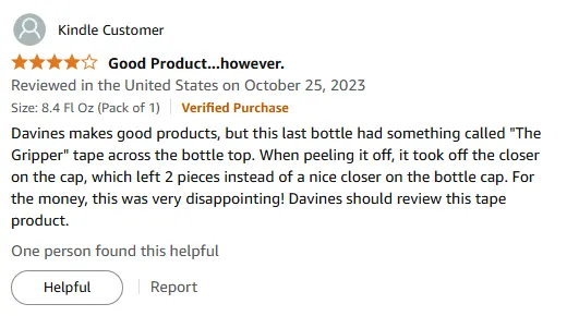 My Davines Shampoo Cap Tape Disaster