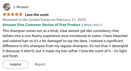 My Damaged Hair Feels Softer with Light Fresh Shampoo