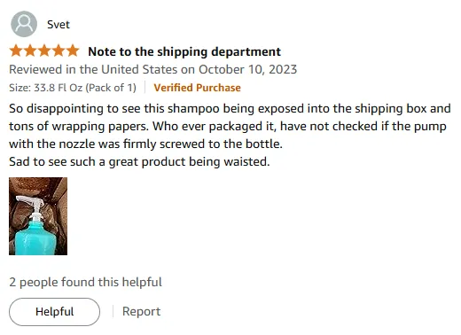 My Shampoo Pump Leaked in Transit