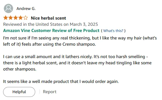 I Love Cremo Shampoo for Gentle Lather and Scent