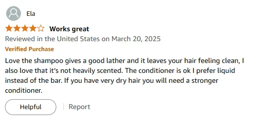 I Love This Shampoo for Rich Lather and Clean Hair