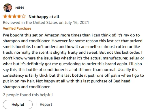 I Avoid Bed Head Shampoo After Bad Smell Experience