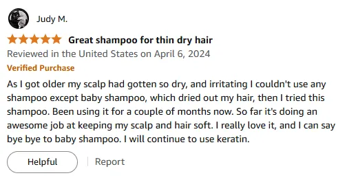 I Love Keratin Shampoo for Soft Scalp and Hair