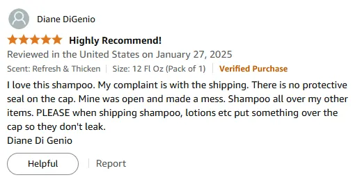 I Love This Shampoo But Shipping Needs a Seal