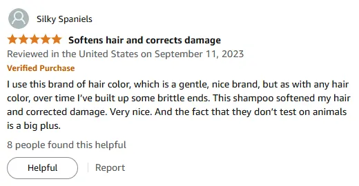 My Shampoo Softened Brittle Hair and Repaired Damage