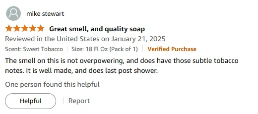 I Love This Long-Lasting Shampoo with Subtle Tobacco Scent