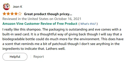 I Love This Shampoo's Seed Card Packaging and Rich Lather