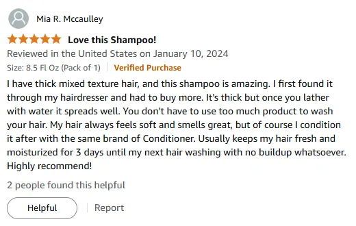 My Amazing Shampoo for Thick Mixed Hair