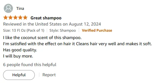 My Review: Coconut Shampoo for Soft Clean Hair
