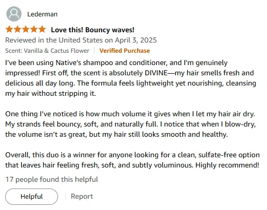 I Love Native's Sulfate-Free Shampoo for Voluminous Hair