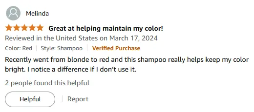 My Red Hair Stays Vibrant with Color Protection Shampoo