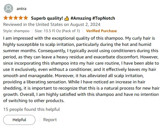 My Curly Hair Soothed by This Shampoo