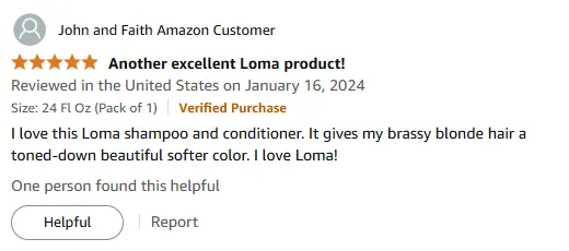 My Loma Shampoo Review: Tones Brassy Blonde Hair