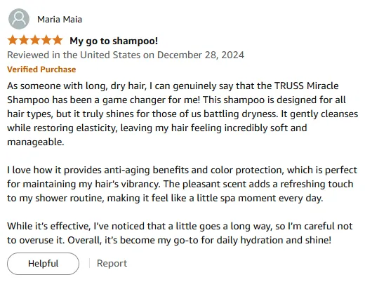 My TRUSS Miracle Shampoo Review: Hydrates Dry Hair Perfectly