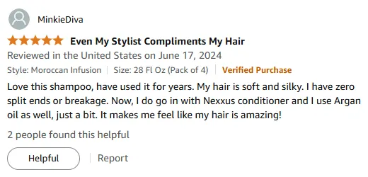 I Love This Shampoo for No Breakage and Silky Hair