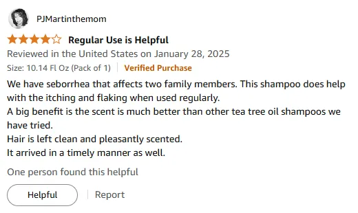 My Tea Tree Shampoo Relieves Seborrhea Itching and Flaking