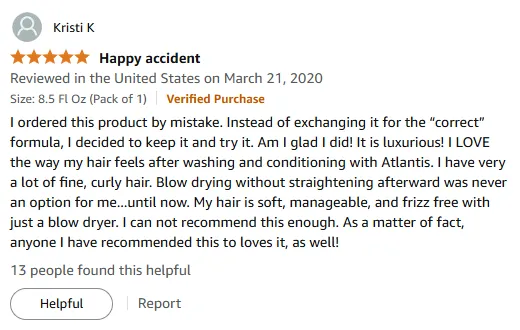 I Love My Soft, Frizz-Free Hair with Atlantis Shampoo
