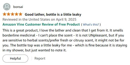 I Love the Lather from This Herbal Shampoo