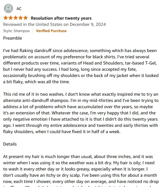 I cured my dandruff with Nizoral anti-dandruff shampoo