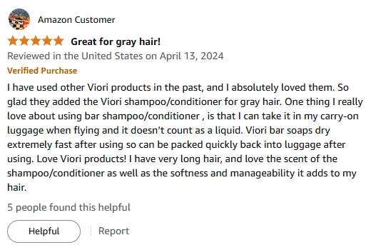 My Viori Shampoo Bar for Gray Hair Travel Hack