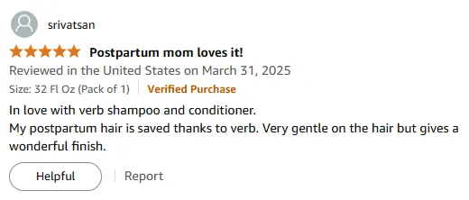 My Postpartum Hair Saved by Gentle Verb Shampoo