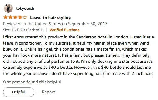 My Leave-In Conditioner Holds Hair Naturally in Wind