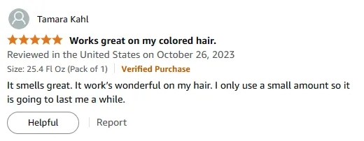 I Love This Shampoo's Great Smell and Longevity