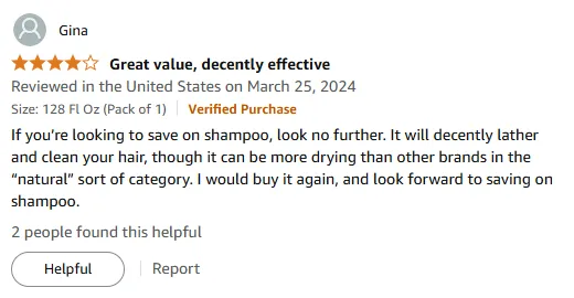I Save Money with Natural Shampoo
