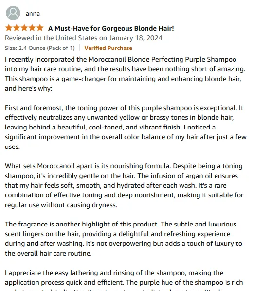 My Moroccanoil Purple Shampoo Review for Perfect Blonde Hair