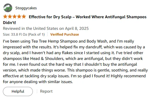 I Beat Dandruff with Gentle Tea Tree Shampoo