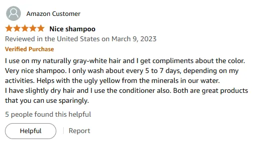 My Shampoo Prevents Gray Hair Yellowing