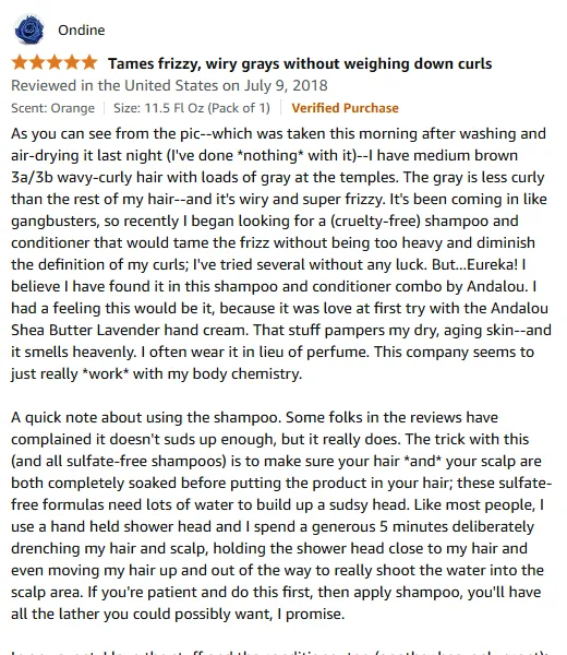 My Frizz-Free Curly Hair with Andalou Shampoo