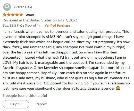 My Lavender Shampoo Success for Thick Frizzy Hair