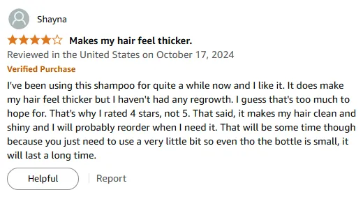 My Shampoo Delivers Thicker, Shiny Hair