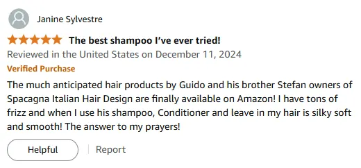 My Frizz-Free Hair with Spacagna Shampoo