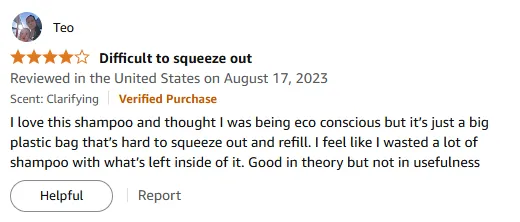 My Eco Shampoo Fail: Hard Refill Bag