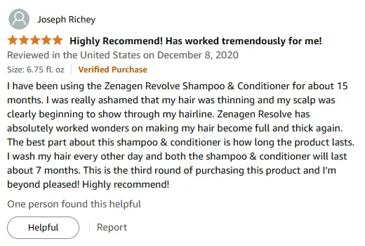 My Hair Regrowth Success with Zenagen Revolve Shampoo