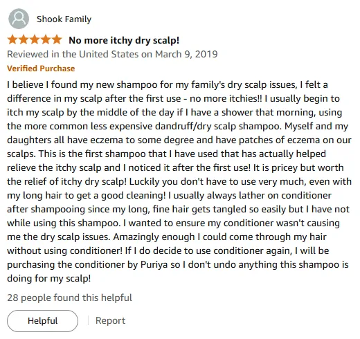 I Found Instant Relief from Itchy Dry Scalp with Puriya Shampoo