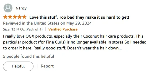 I Love OGX Coconut Shampoo for Fine Curls