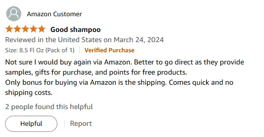 I Prefer Direct Shampoo Buys for Free Samples