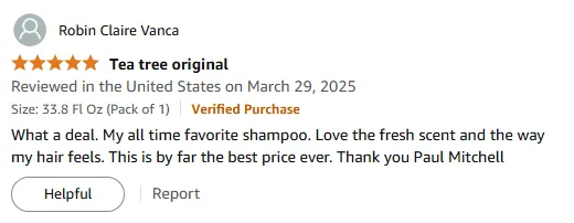 I love Paul Mitchell shampoo for fresh hair