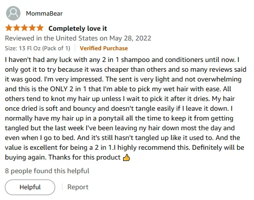 I love this 2 in 1 shampoo for easy hair care