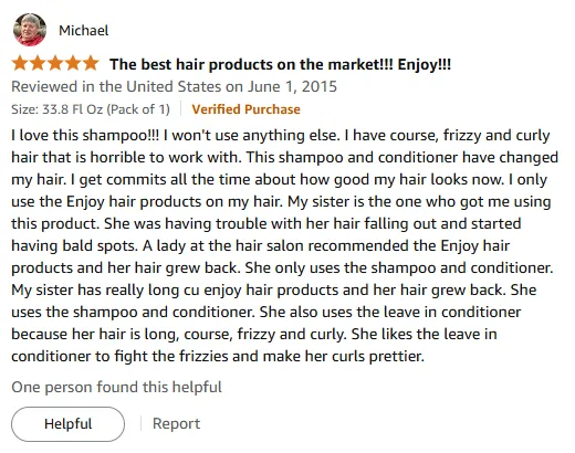 My Experience with Enjoy Shampoo