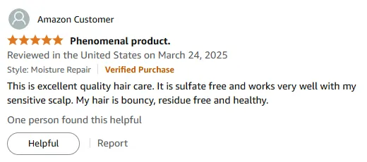 I love this sulfate-free shampoo for my sensitive scalp
